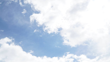 Clouds and clear blue skyの写真素材