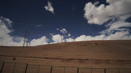 Mountain and Land with some of clouds and sky with high contrast