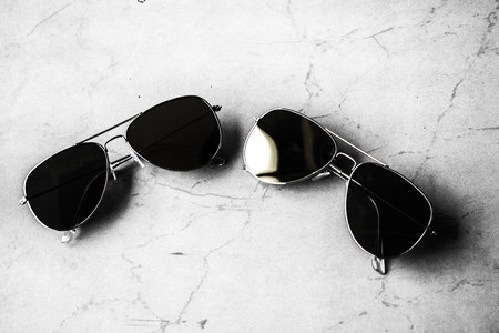 2 black sun glassesの写真素材