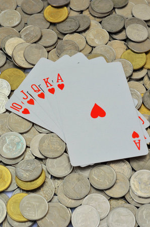poker card and coinsのeditorial素材