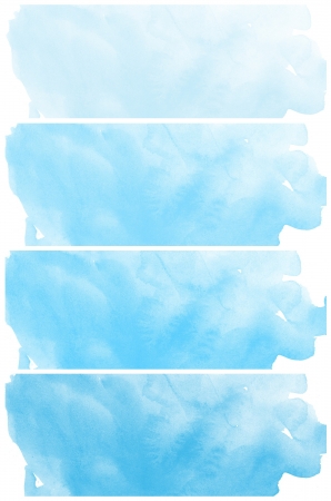 set of abstract blue watercolorの写真素材