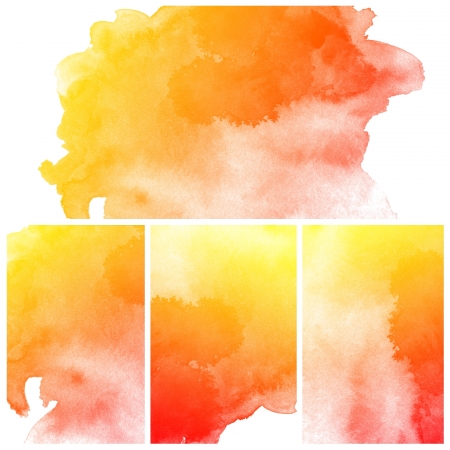 Set of colorful abstract art water colour hand paint backgroundの写真素材