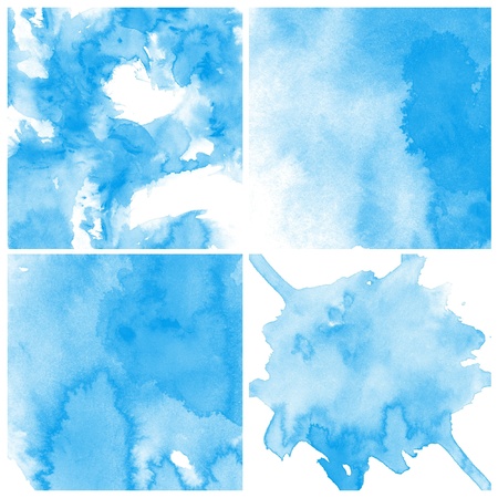 Set of colorful Abstract water color art hand paint backgroundの写真素材