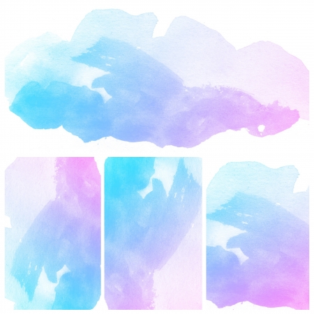 Set of colorful Abstract water color art hand paint backgroundの写真素材