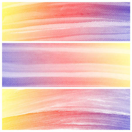 Set of colorful Abstract water color art hand paint background の写真素材