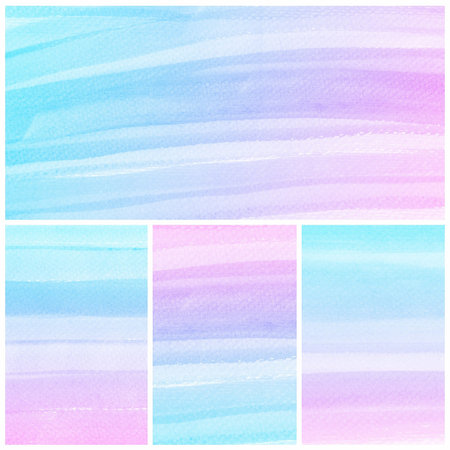 Set of colorful Abstract water color art hand paint background の写真素材