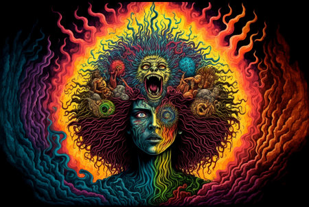 Psychedelic chaos backgroundの素材