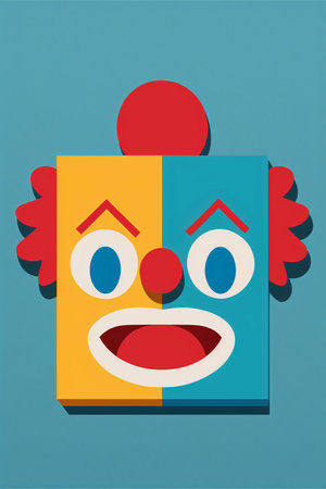 illustration of a clown faceの素材
