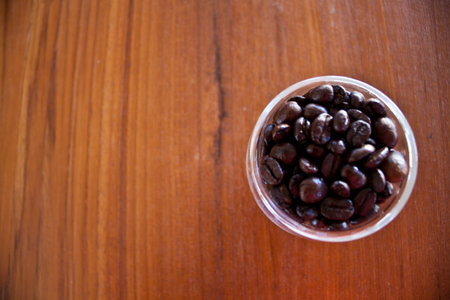 Coffee beans in Double wall glass