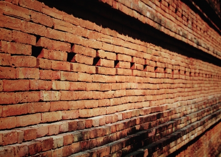 Background of old brick wall textureの写真素材