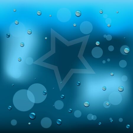 Rain drop with star on glass backgroundのイラスト素材