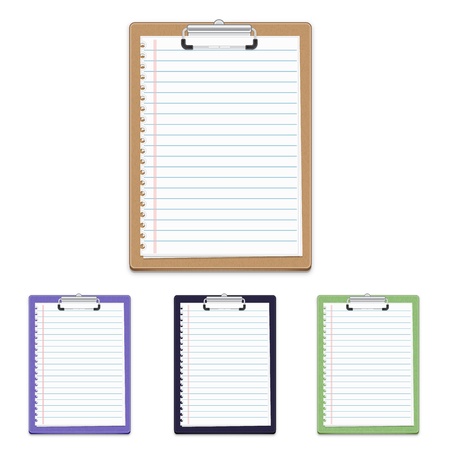 Clipboard with blank paper isolated on white background, vector illustrationのイラスト素材