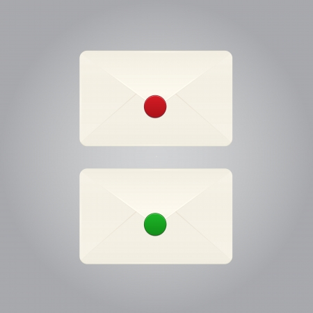 Set of vector envelopes on grey backgroundのイラスト素材