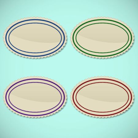 Set of vintage oval stamps,  illustrationのイラスト素材