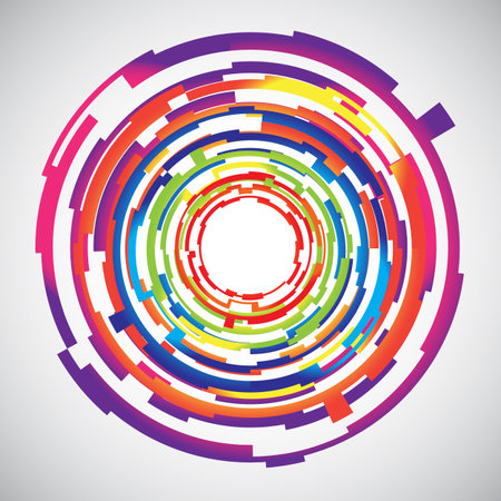 Abstract technology colourful circles background, vector illustrationのイラスト素材