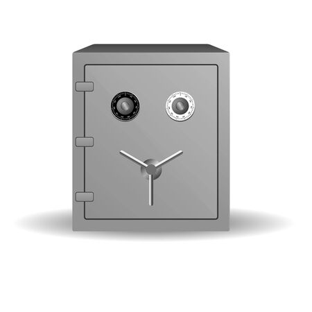 Double lock safe icon isolated on white background, vector illustrationのイラスト素材