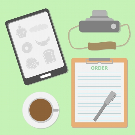 Take the order in coffee shop のイラスト素材