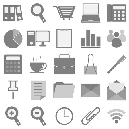 Office icons with white backgroundのイラスト素材