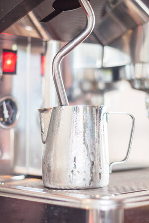 Pitcher for steaming milk, stock photoの写真素材