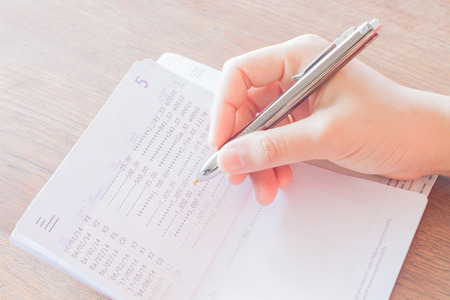 Businesswoman working on finance, stock photoの写真素材
