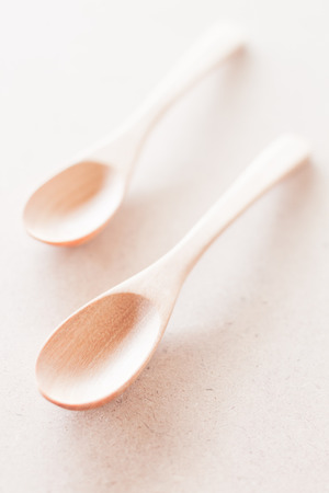 Two of new wooden spoons, stock photoの写真素材