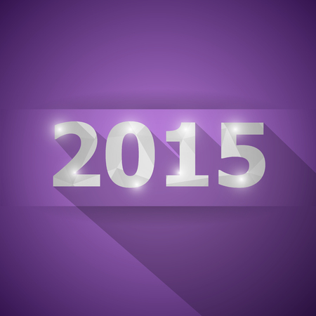 2015 with abstract triangle violet background, stock vectorのイラスト素材