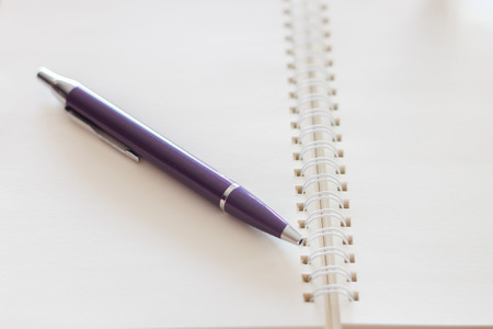 Pen and blank spiral notebook, stock photoの写真素材