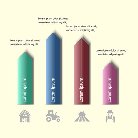 Infographic arrow badge design template, stock vectorのイラスト素材