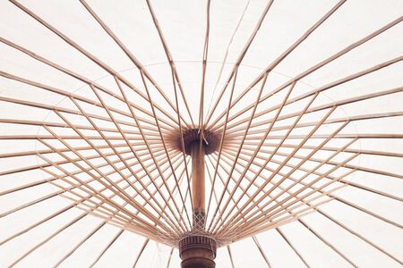 Fabric Umbrella Made from bamboo Structure, stock photoの写真素材