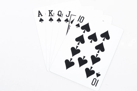Playing cards isolated on white background, stock photo