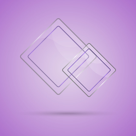 Abstract glass panel with copy space on violet background, stockのイラスト素材