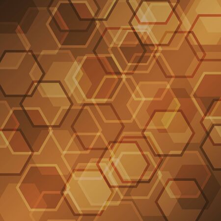 Abstract brown gradient background with hexagon, stock vectorのイラスト素材