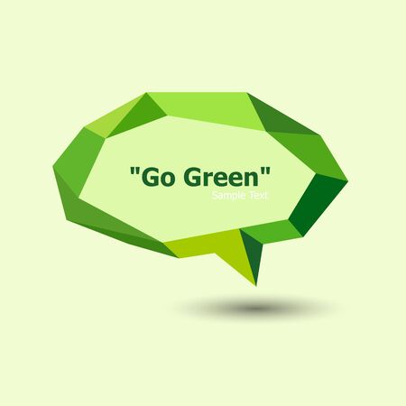 Green polygonal geometric speech bubble, stock vectorのイラスト素材