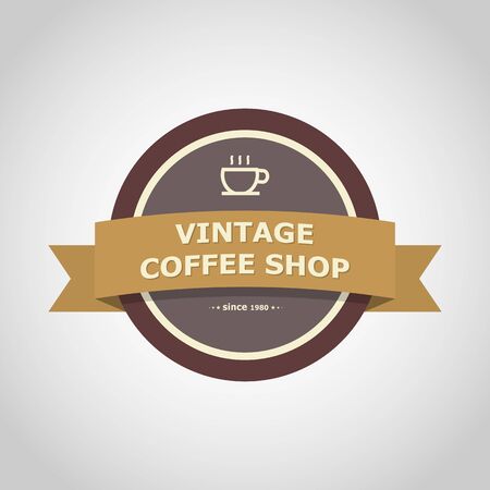 Coffee shop vintage badge style, stock vectorのイラスト素材