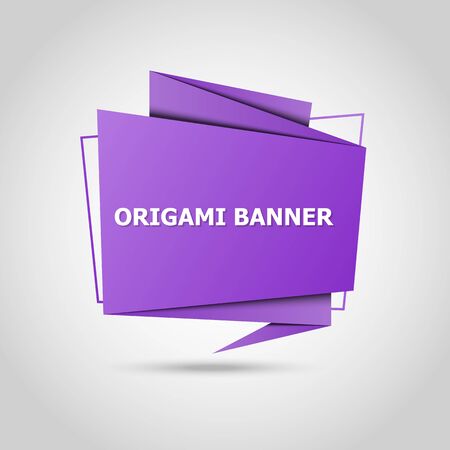 Purple origami speech bubble background and place for message signのイラスト素材