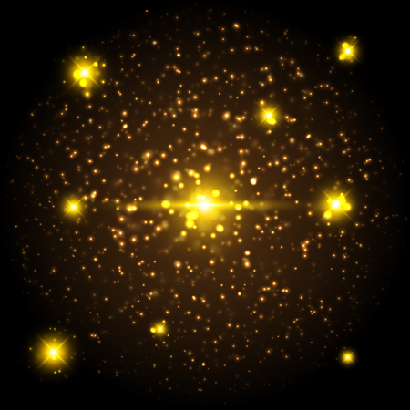 Golden space glowing light background, stock vectorのイラスト素材