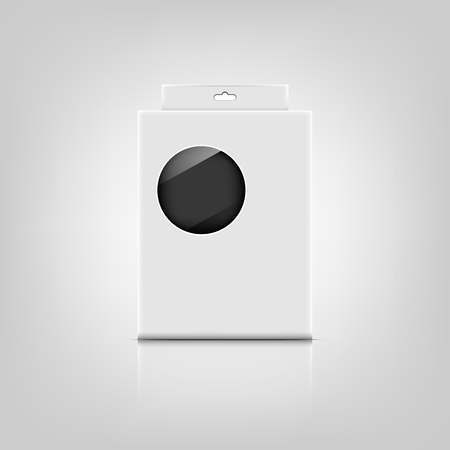 Packaging box with reflect on gray background, stock vectorのイラスト素材
