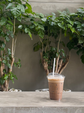 A glass of iced mocha, stock photoの写真素材