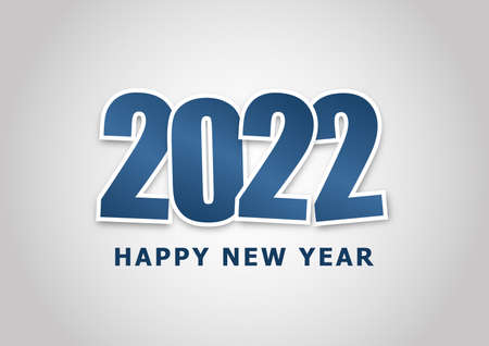 2022 Happy New Year with classic blue background, stock vectorのイラスト素材