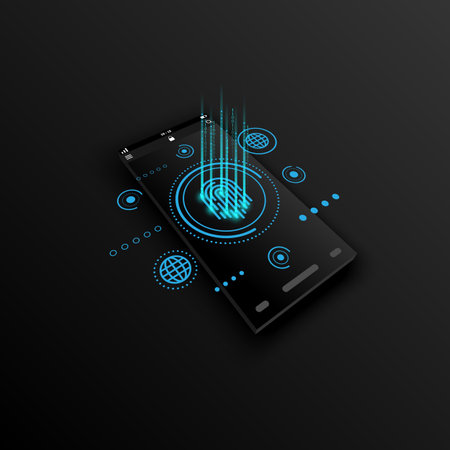 Abstract background with smartphone technology concept, stock vetorのイラスト素材