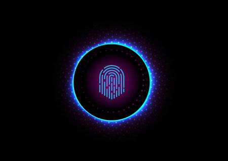 Finger print on ring light background, stock vectorのイラスト素材