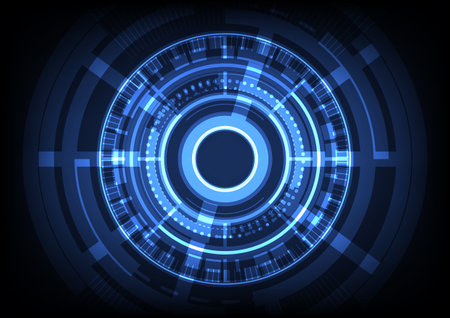 Abstract background with blue tech circles, stock vectorのイラスト素材