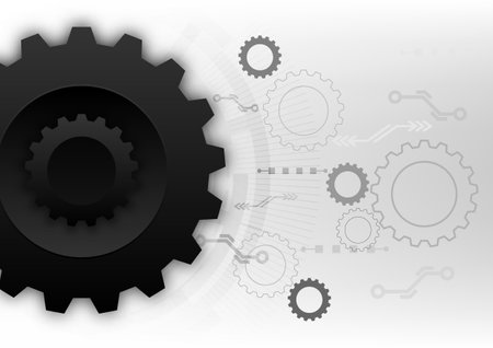 Abstract background with outline gear futuristic, stock vectorのイラスト素材