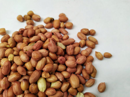 Peanuts on a white background. Peanuts on a white background.の写真素材
