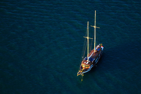 bird eye view of boat