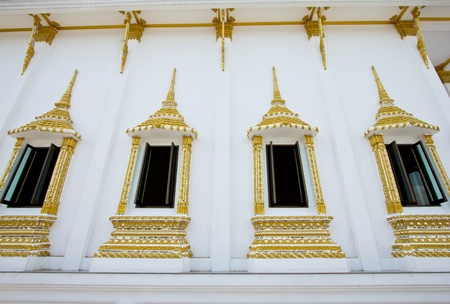 Architecture work on the window of a churchの写真素材