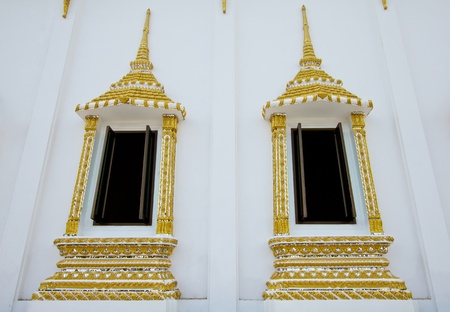 Architecture work on the window of a churchの写真素材