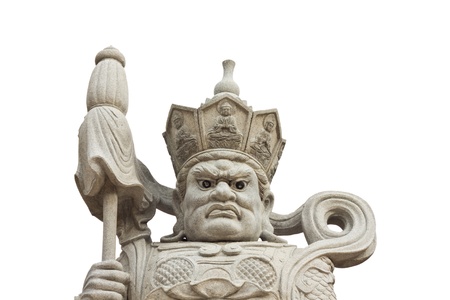 architectural detail including a historic stone sculpture at the templeの写真素材