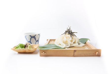 Japanese udon, food on white backgroundの写真素材