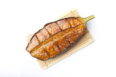 Grilled Purple Eggplant with Sweet Miso Sauce. Japanese Foodの写真素材
